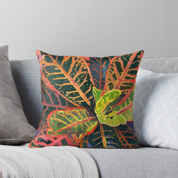 Aperçu de l'œuvre Feuilles de plantes tropicales de croton de corail | Art moderne de jardin créée et vendue par AndreaHelmArt.