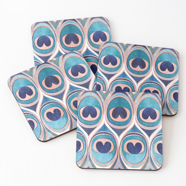 Item preview, Peacock Feathers Eye // blue and metal coral rose designed and sold by SelmaCardoso.
