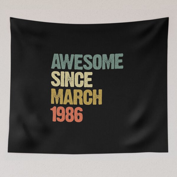 Item preview, Awesome Since March 1986 34th Birthday Gift designed and sold by vomaria.
