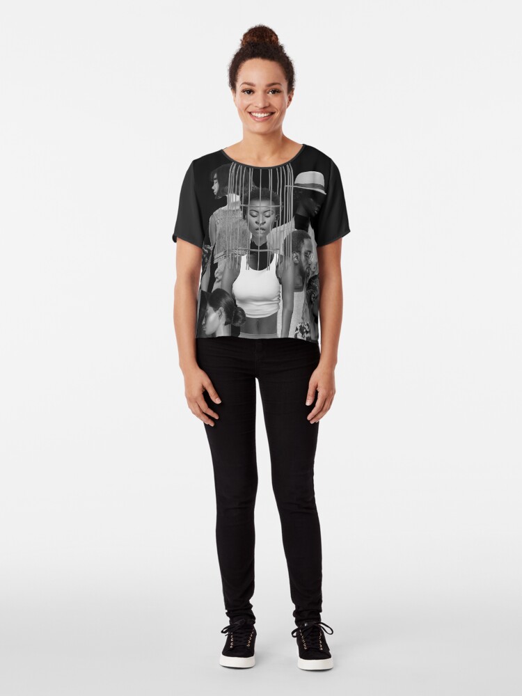 Alternate view of Invisible Loneliness - Lonely, black and white, people, Chiffon Top