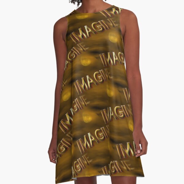 Imagine Full Moon Inspirational Pattern A-Line Dress