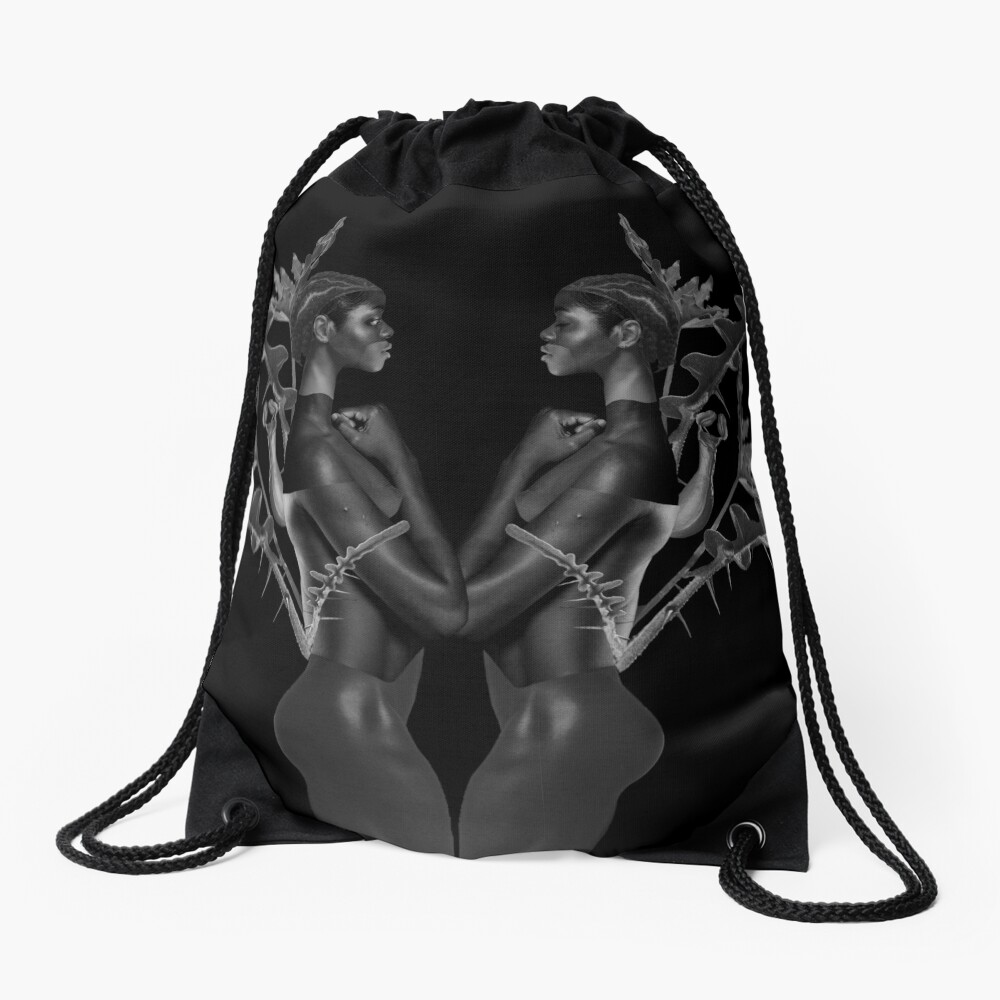 Rebirth of Self - butterfly, nature, metamorphosis Drawstring Bag