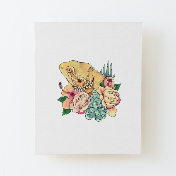 Pastel Bearded Dragon Wood Mounted Print