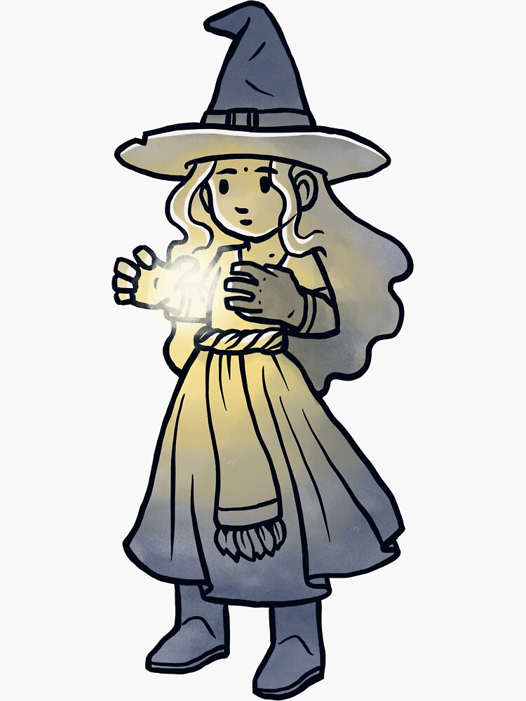 Thumbnail 3 of 3, Sticker, Witch Casting Spell designed and sold by SabinesWorld.