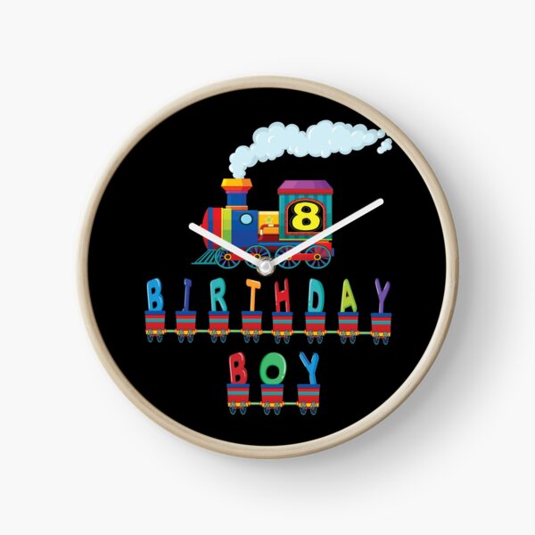 Item preview, 8th Birthday Boy Train 8 Years Old Kid Railway B-day Party print designed and sold by Grabitees.