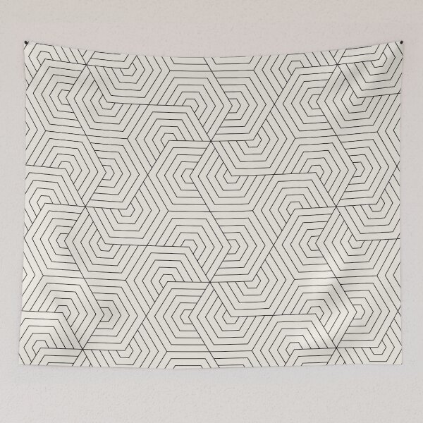 Item preview, B&W Minimalist Geometric Retro Pattern designed and sold by BluePlanet.