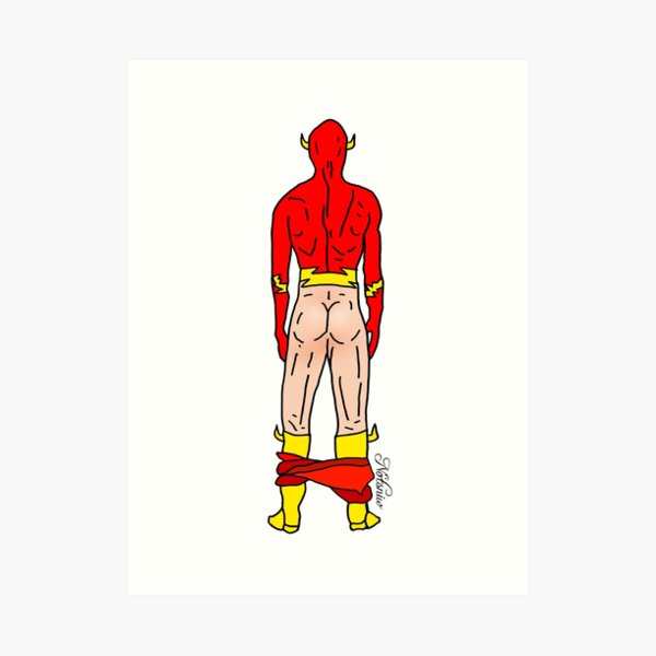 Flash Butt (light) Art Print