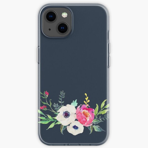 Anemone Peony Watercolor Bouquet iPhone Soft Case