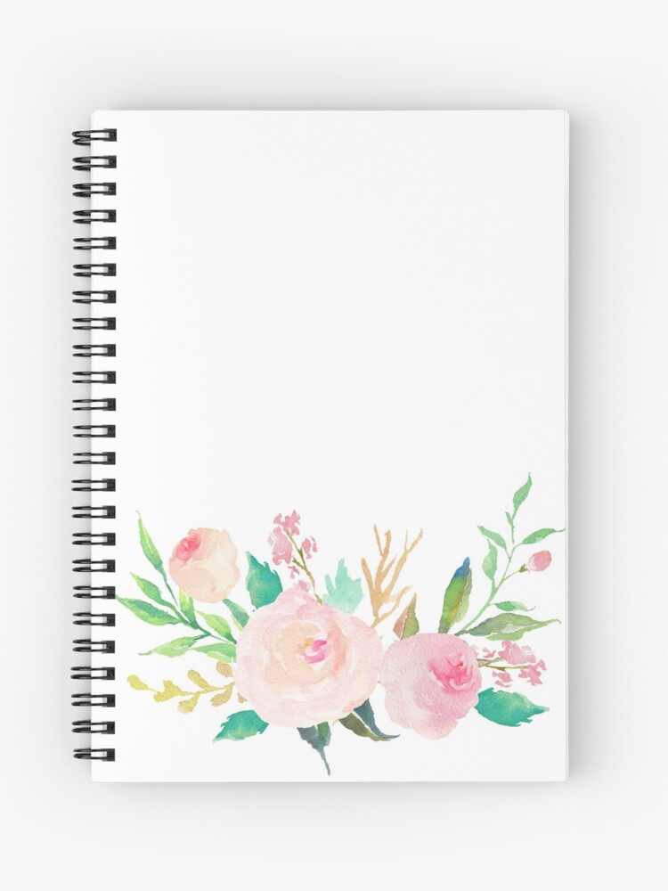 Pink burgundy floral bouquet Spiral Notebook for Sale by junkydotcom