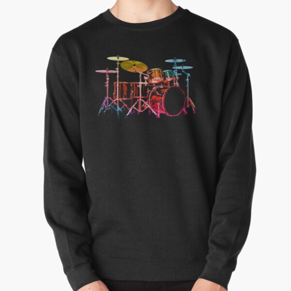 Drum Set (bold digital colors) Pullover Sweatshirt