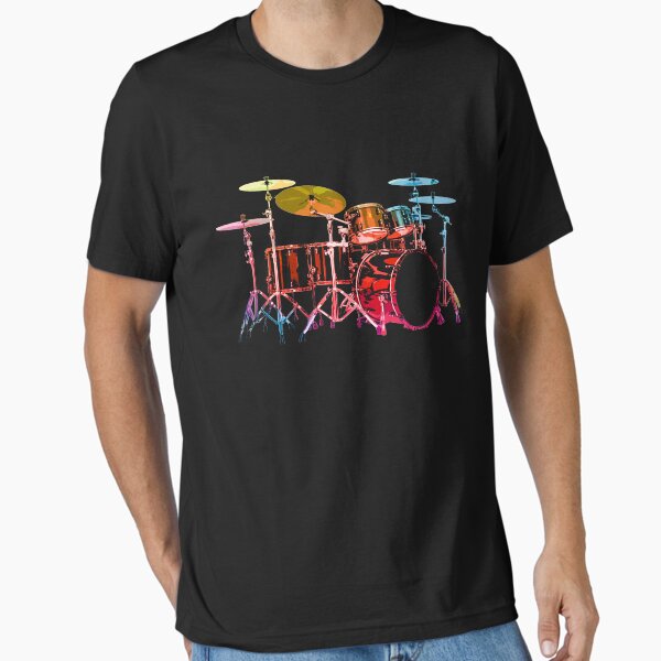 Item preview, Drum Set (bold digital colors) designed and sold by ROBOTFACE T-Shirts.