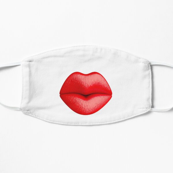 Rote Lippen Flache Maske
