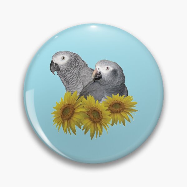 Item preview, Congo and Timneh African Grey Parrot with Sunflowers designed and sold by einsteinparrot.
