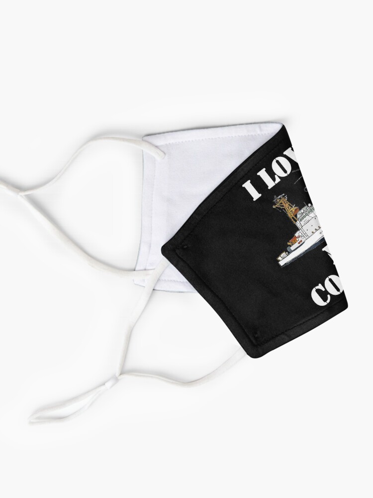 Alternate view of I Love My Coastie Design by MbrancoDesigns Mask