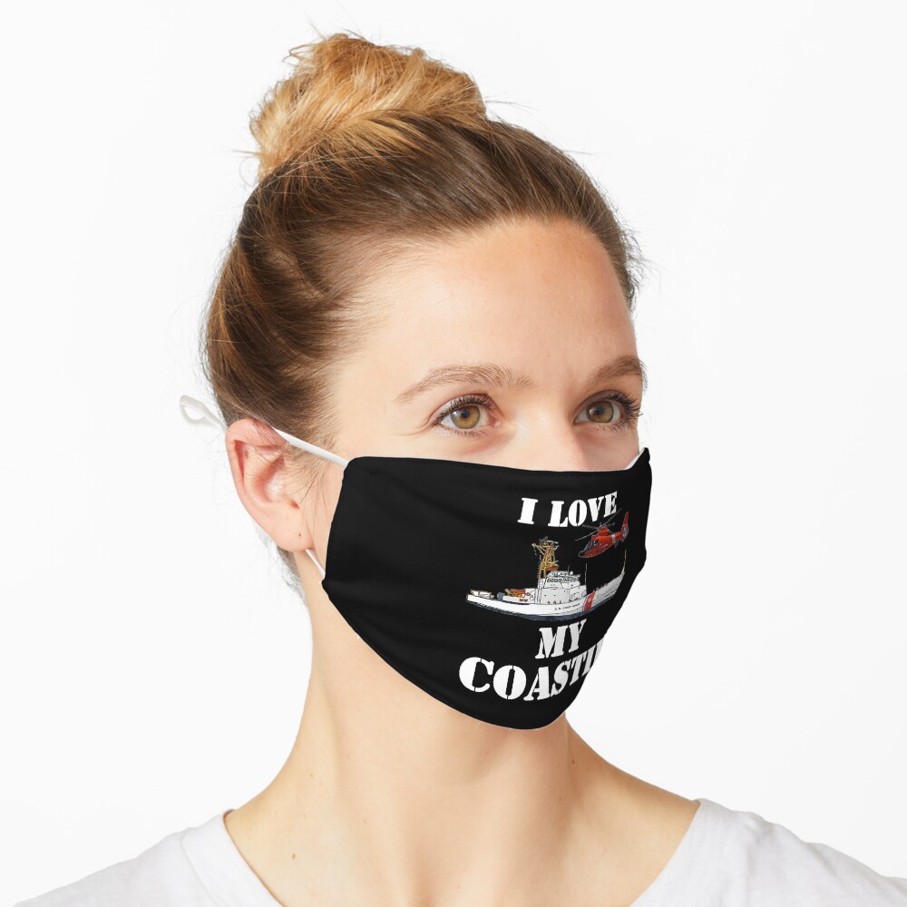 I Love My Coastie Design by MbrancoDesigns Mask