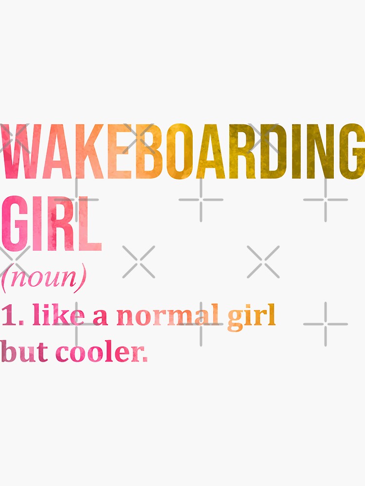 Wakeboarding Girl Funny Quote in Watercolor by DuxDesign