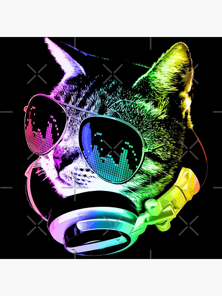 Disover Rainbow Music Cat Premium Matte Vertical Poster