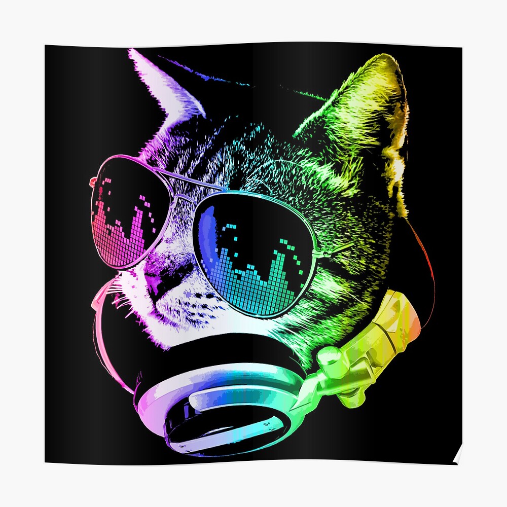 Dj rainbow cat | Spiral Notebook