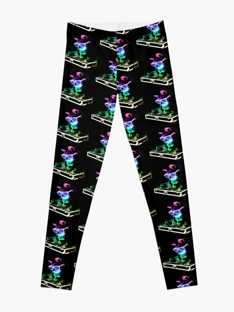 Alternate view of HOUSE CAT (Rainbow DJ Kitty) Leggings
