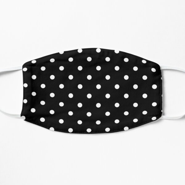 Black and White Polka Dots Flat Mask