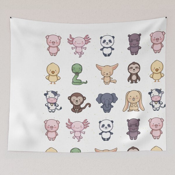 Item preview, Cute Baby Animals Pink Pig Axolotl Cow Rabbit Sloth Snake Chick Panda Animal Social Distancing FaceMask Teachers designed and sold by gillys.