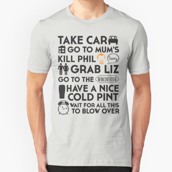 SHAUN OF THE DEAD THE PLAN Slim Fit T-Shirt