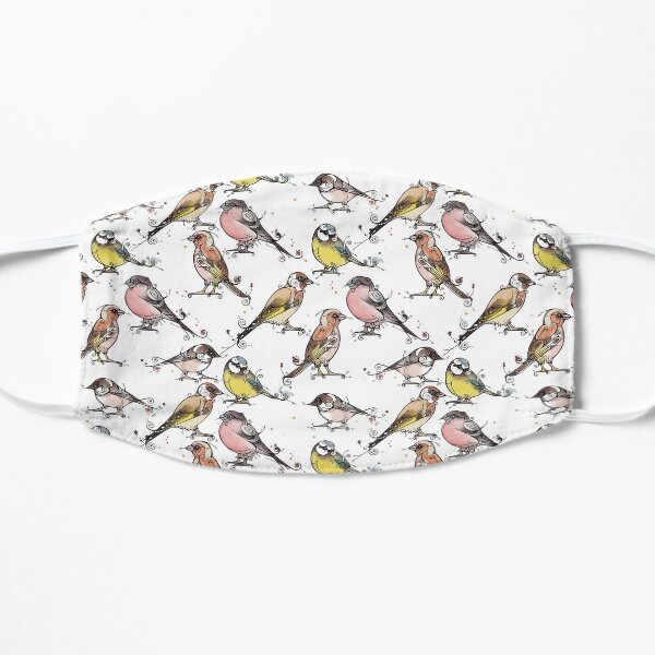 A feast of finches Flat Mask