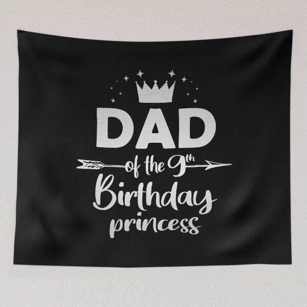 Item preview, Dad Of The 9th Birthday Princess Girl 9 Years Old B-day design designed and sold by Grabitees.
