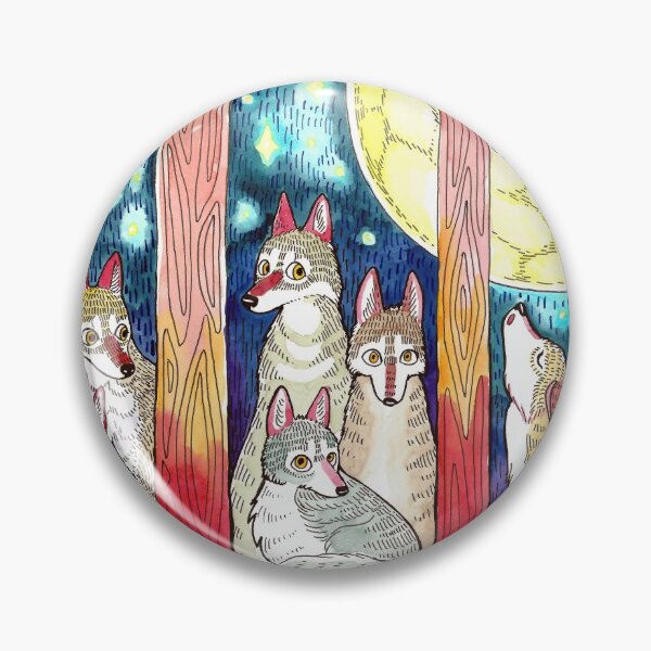 Item preview, Wolves and moon designed and sold by HanKlaArt.