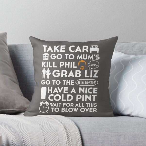 SHAUN OF THE DEAD THE PLAN TO TO LIST Throw Pillow