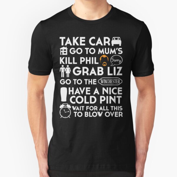 SHAUN OF THE DEAD THE PLAN TO TO LIST Slim Fit T-Shirt