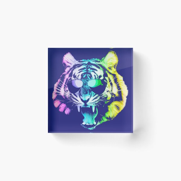 Item preview, Big Rainbow Tiger with Glasses designed and sold by ROBOTFACE T-Shirts.