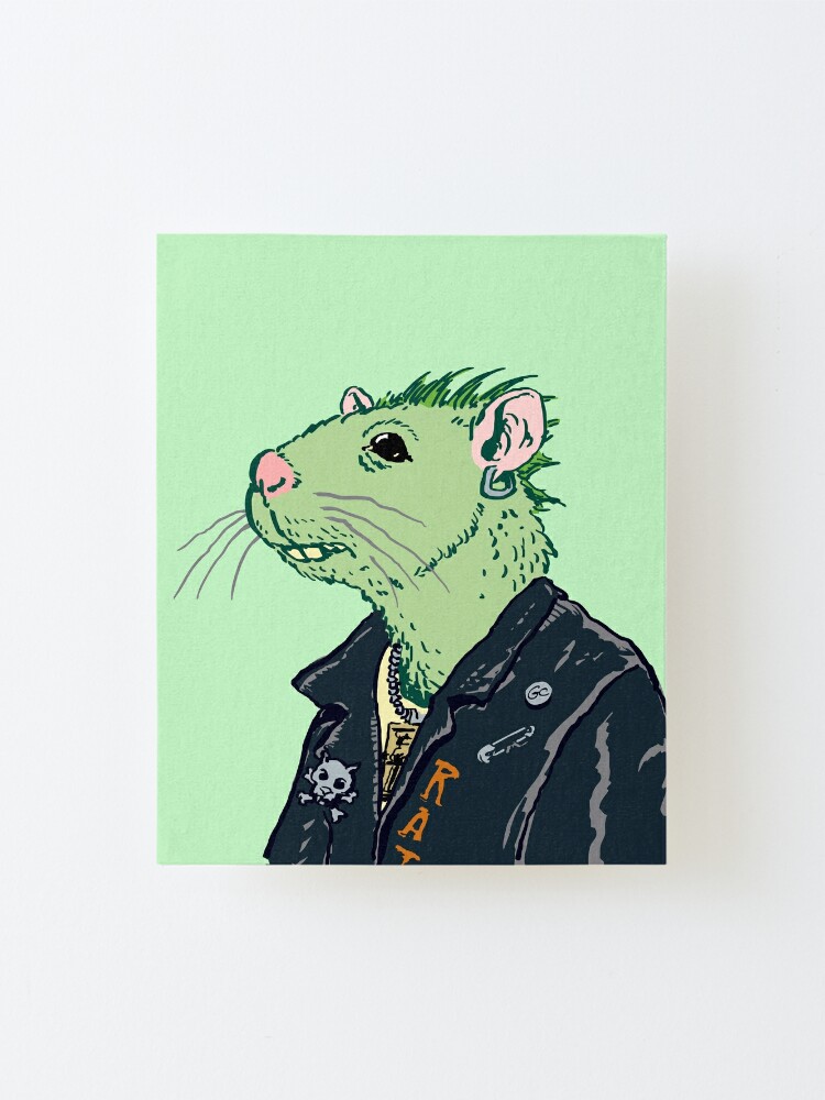 Rat Punk Vile Green Mounted Print By Trulyfunky Redbubble