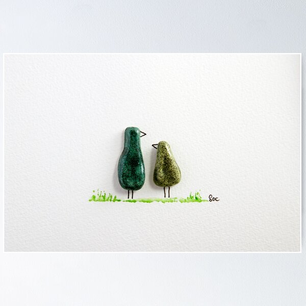 Item preview, Couple - Bird says 'tweet' - Green glazed ceramic  designed and sold by Latch Farm  Studios.