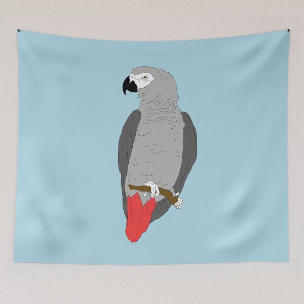 Item preview, African Grey Parrot on Perch designed and sold by einsteinparrot.