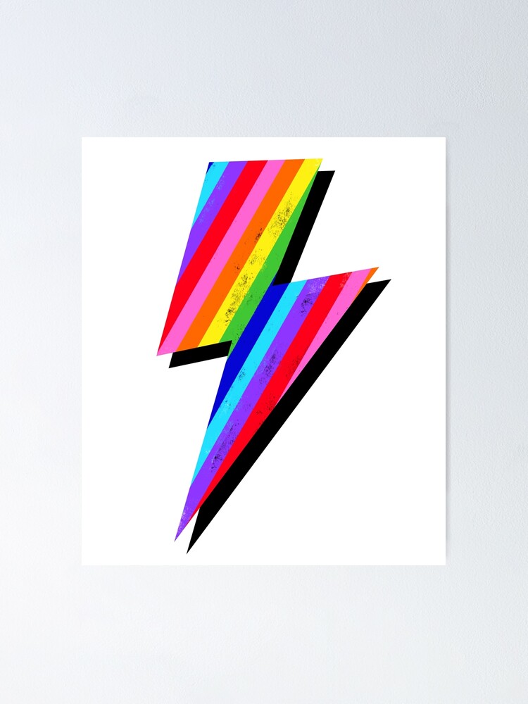 Rainbow Lightning Bolt Poster By Onethreesix Redbubble