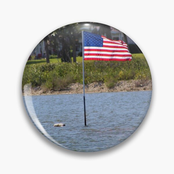 Item preview, American Flag Marking a Crab Pot designed and sold by banditandkoko.