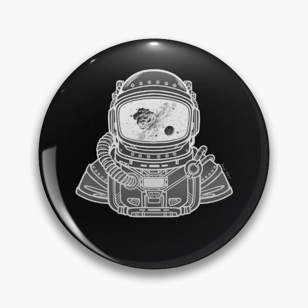 Item preview, SPACEMAN RAINBOW MEETS ASTEROID black and white negative/ Asteroid Day - digital art - by Iona Art Digital designed and sold by IonaArtDigital.