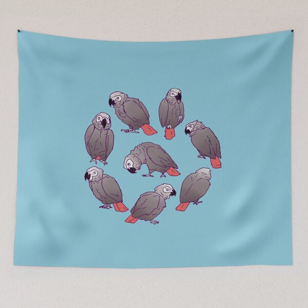 Item preview, African Grey Parrot Flock design designed and sold by einsteinparrot.