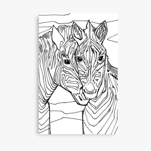Zebra, Coloring Page Canvas Print