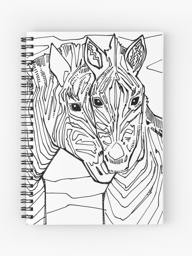 Download Zebra Coloring Book Page Spiral Notebook By Gwennpaints Redbubble