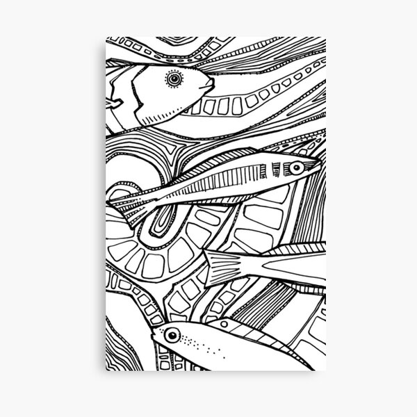 Bluehead Wrasse, Coloring Book Page Canvas Print