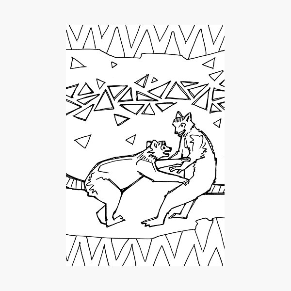 Ring-tailed Lemur, Coloring Book Page Photographic Print