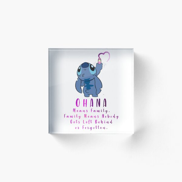 Lilo and Stitch Ohana Acrylic Block