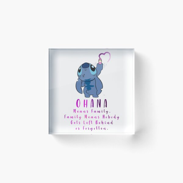 Lilo and Stitch Ohana Acrylic Block