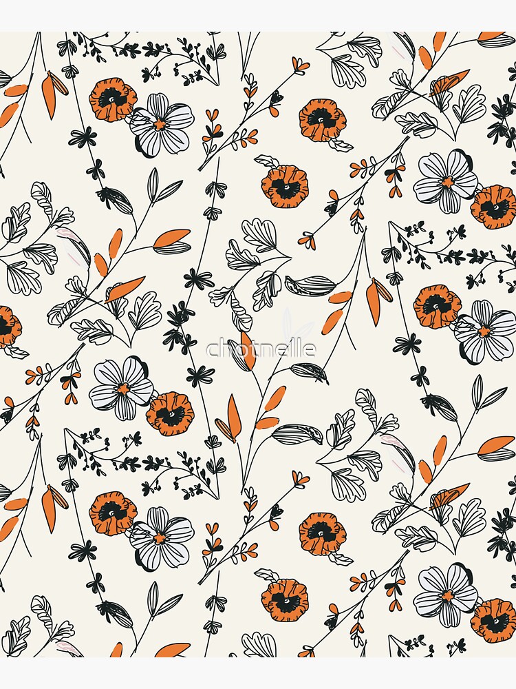 Orange Flower Pattern by chotnelle