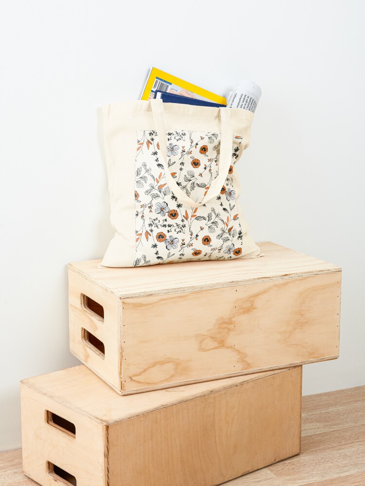 Alternate view of Orange Flower Pattern Tote Bag