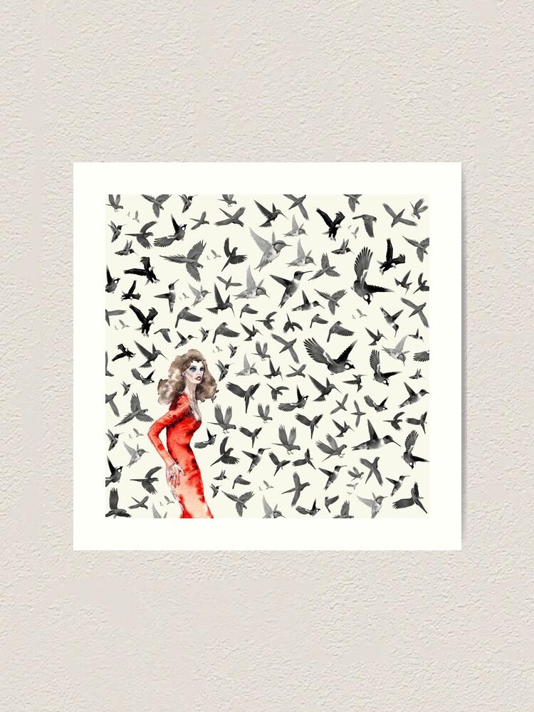 Alternate view of Barcelona Summer Bird Lady Art Print