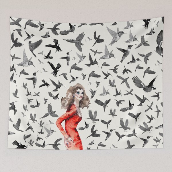 Item preview, Barcelona Summer Bird Lady  designed and sold by NOTSNIW ART.