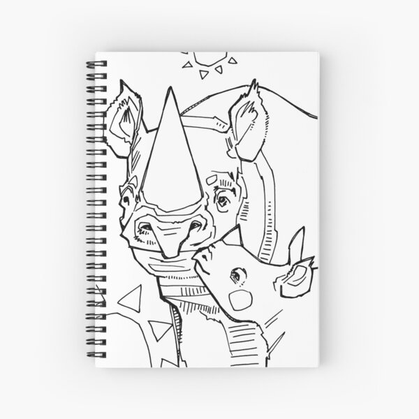 Rhinoceros, Coloring Book Image Spiral Notebook
